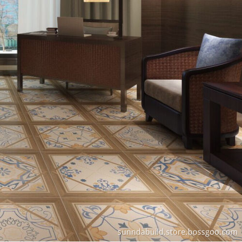 rustic 3D inkjet digital green flower series porcelain sitting room rough finish floor tiles